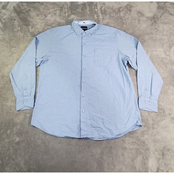 Tommy Bahama Men's Blue Sz XL Long Sleeve Button Front Shirt 100% Cotton C26-10 - Picture 1 of 9